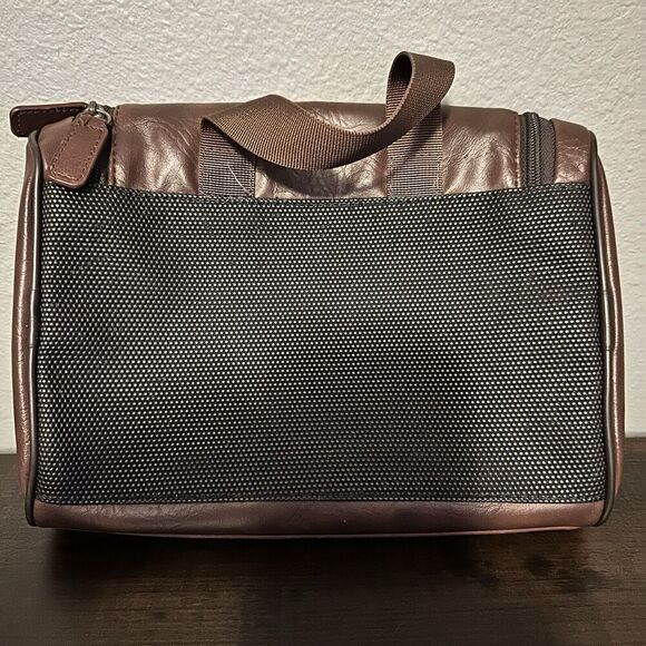 PENGUIN By Munsingwear - Brown Travel Shave Toiletry Bag Personal Kit Leather - Picture 6 of 8